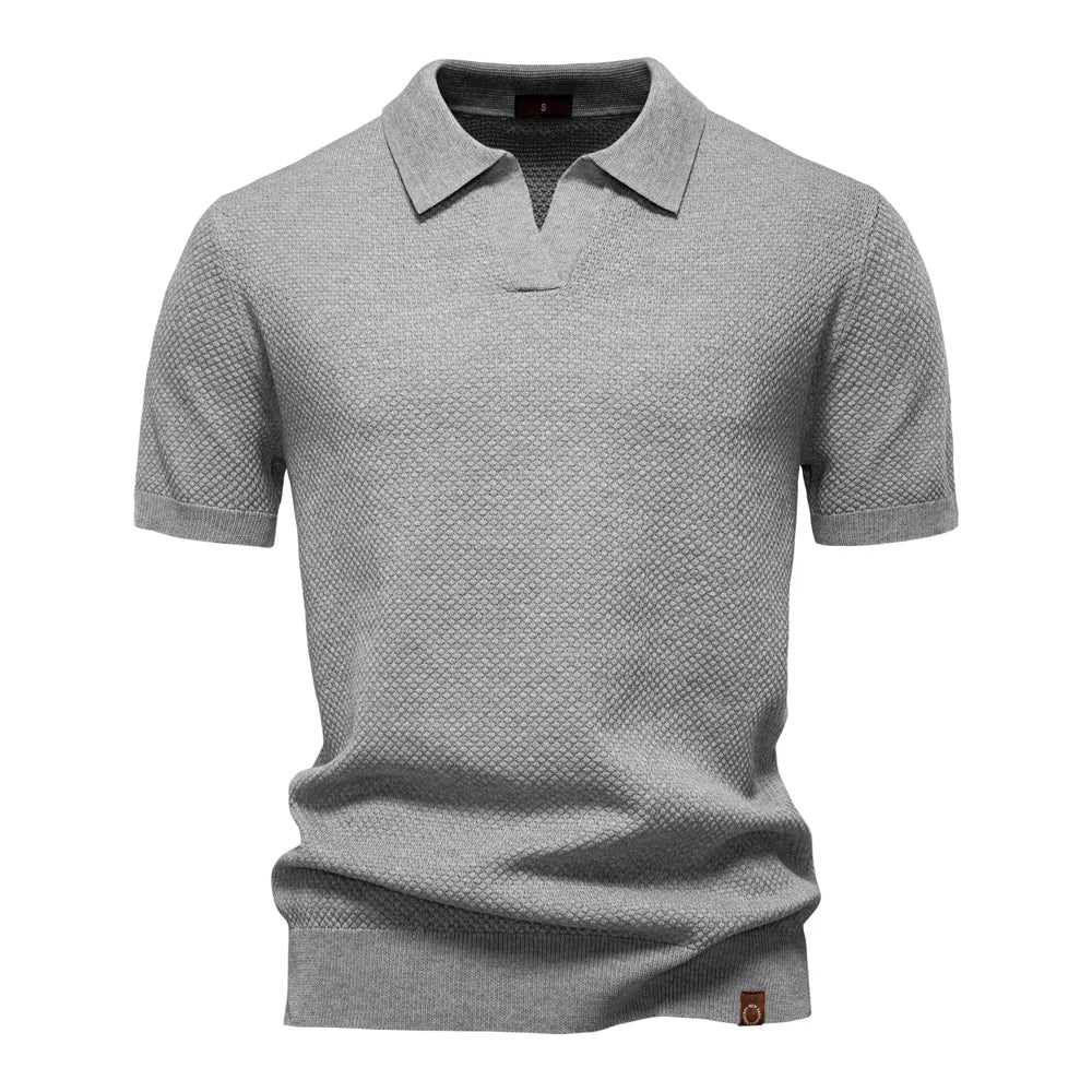 2025 New Summer Premium Solid Color Men's Golf Polo Shirt for Collared Breathable Fabric Social Casual Top Male Polo Shirts