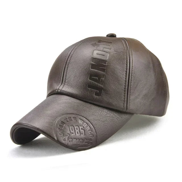 Vintage Men Beret Hat Leather Flat Hats Warm Autumn Winter Windproof Adjustable High Quality Peaked Cap Mens Retro Beret Caps