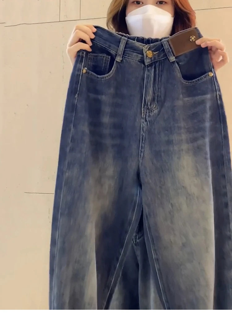 Y2k Large Size Straight Leg Jeans Female Spring And Autumn