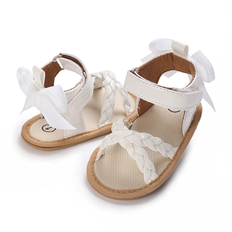 Cute Pre School Summer Sandals White Baptist Princess Casual Soft Rubber