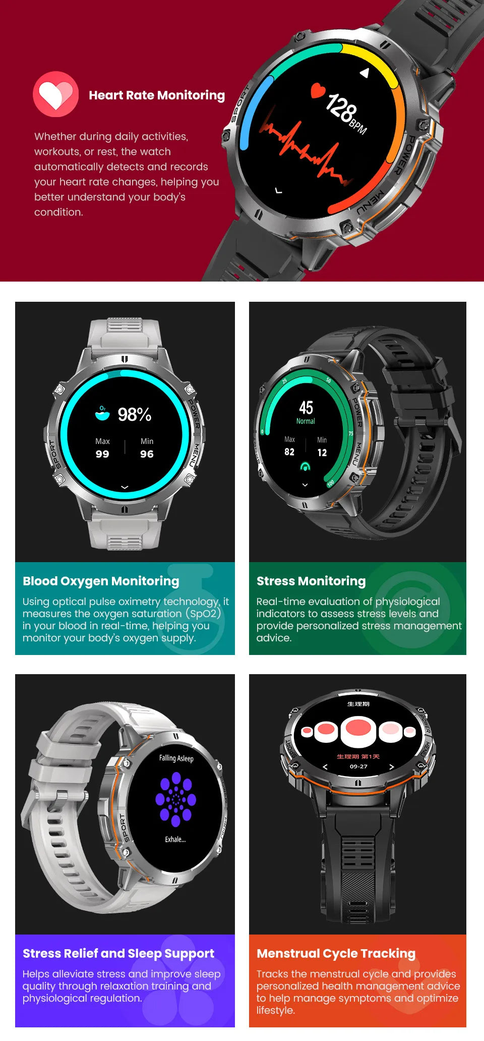 2025 New Military TREX3 1000mAh Battery Smart Watch 1.73-inch Screen 5ATM Waterproof GPS Altimeter Bluetooth Call Men Smartwatch