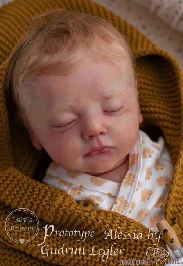 NPK 20inch  Unfinished Unpainted Reborn Doll Kit Alessia DIY Blank parts with Cloth Body Fresh Color Soft Touch