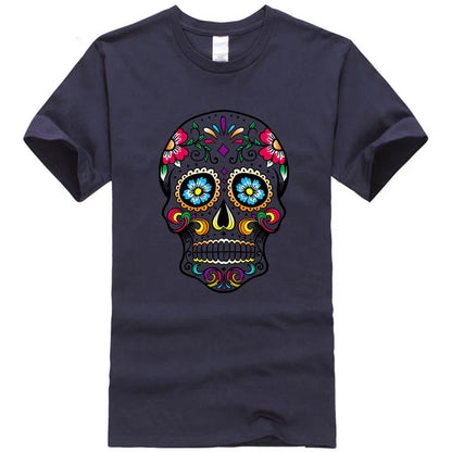 Men's T-shirt High Quality 100% Cotton Street Style Loose Cool Skull Printed Summer Men t shirt Casual Short Sleeve For Men