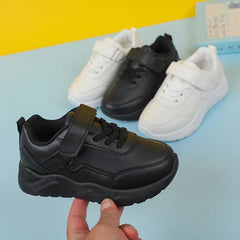 Children Casual Shoes for Girls Non-slip Round-toe Black Uniform School Shoes