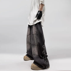 Oversized Pocket Retro Baggy Jeans Men Y2k Hip Hop Punk Wide