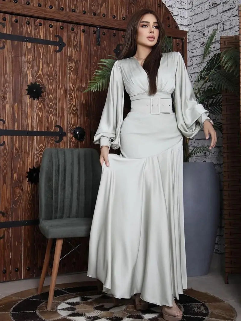 Evening wear Dresses: Long Sleeved Chiffon Formal Evening Prom Dress Women