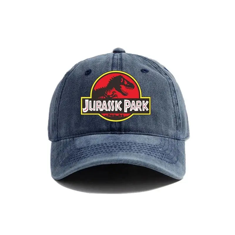 Jurassic Park Baseball Cap Distressed Hats Cap Dinosaur Men Retro Outdoor Summer Adjustable Hat Casual Versatile Sun Protection
