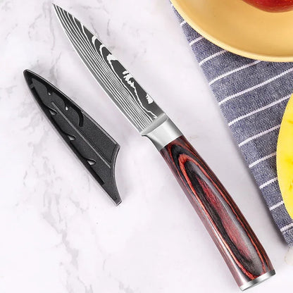 High Carbon Stainless Steel Kitchen Knives Sharp Fruit Slicing Knife Set Professional