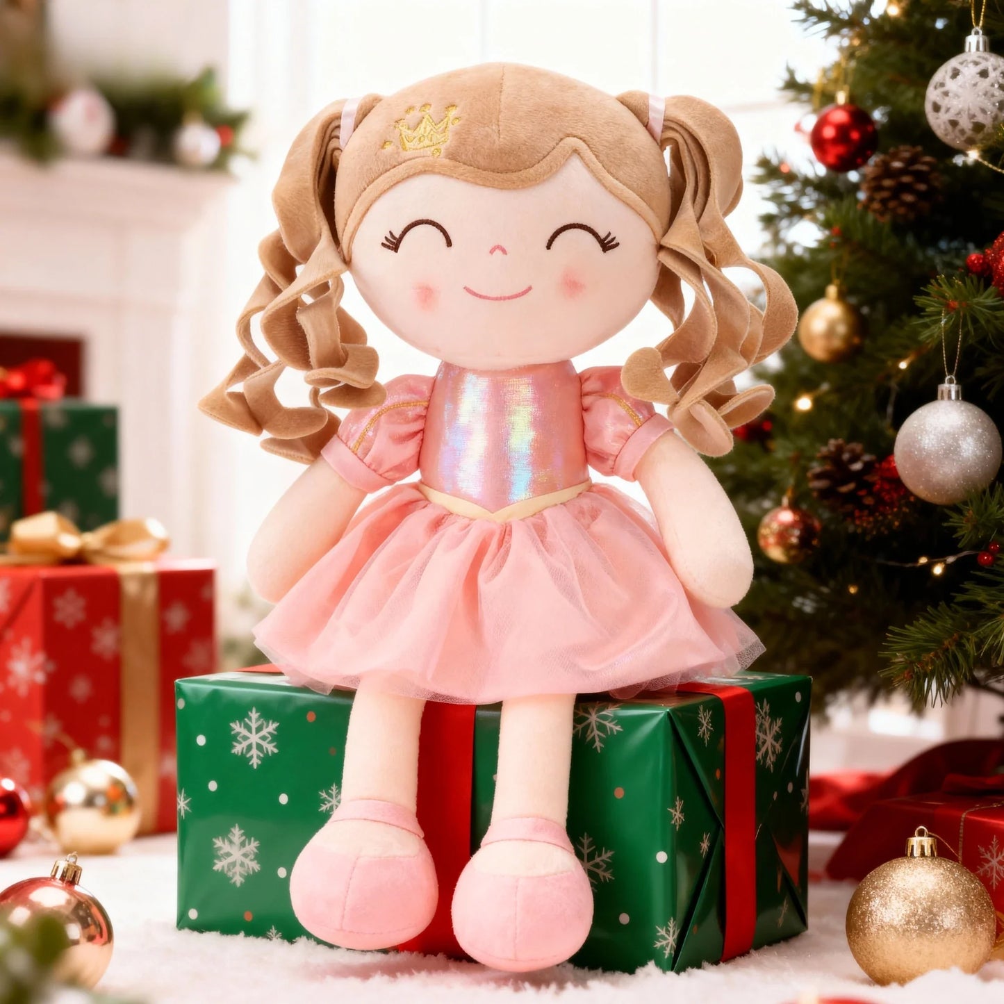 NEW Gloveleya Christmas  Plush Doll Baby Dolls, Soft Plush Princess Plush Toys, Ideal Christmas Gift Baby's first Birthday Gift