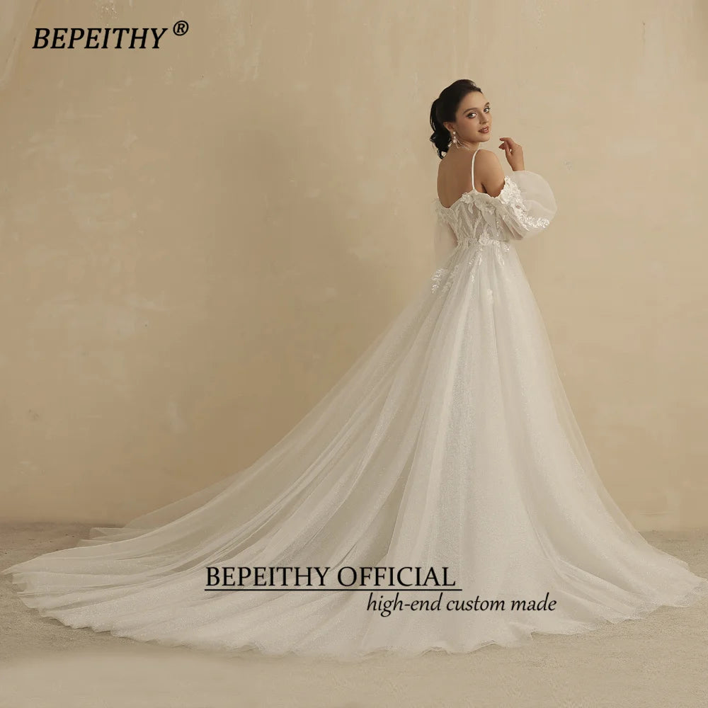 White Bridesmaid Dresses: A Line Wedding Dress For Women Bride Detachable
