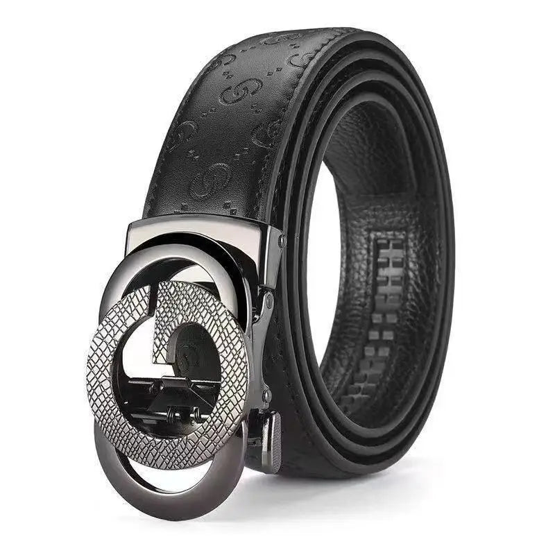 Top-quality cowhide and leather men's belt, fashionable and casual luxury brand jeans belt, multifunctional design men's belt