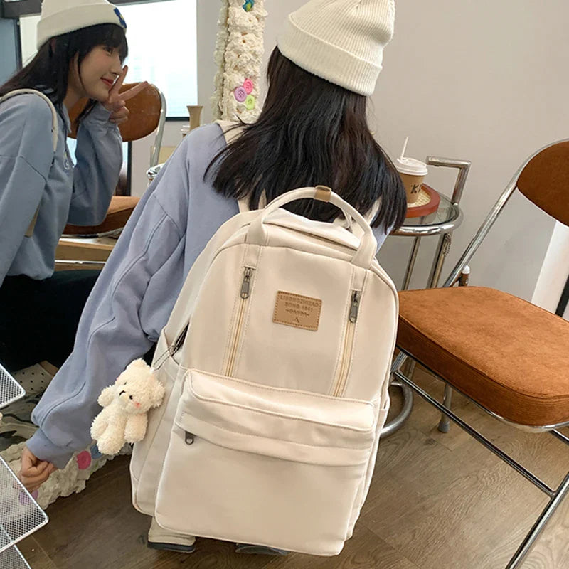 DIEHE Solid Color Women Backpack High Quality Youth Waterproof Backpacks for Teenage Girls Female School Shoulder Bag Bagpack