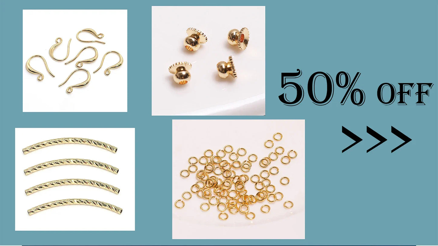 14K Gold Plated Brass Earrings Hooks Round Hoop Earrings,Earring Fixtures,Fasteners For Earrings,DIY Earring Making Accessories
