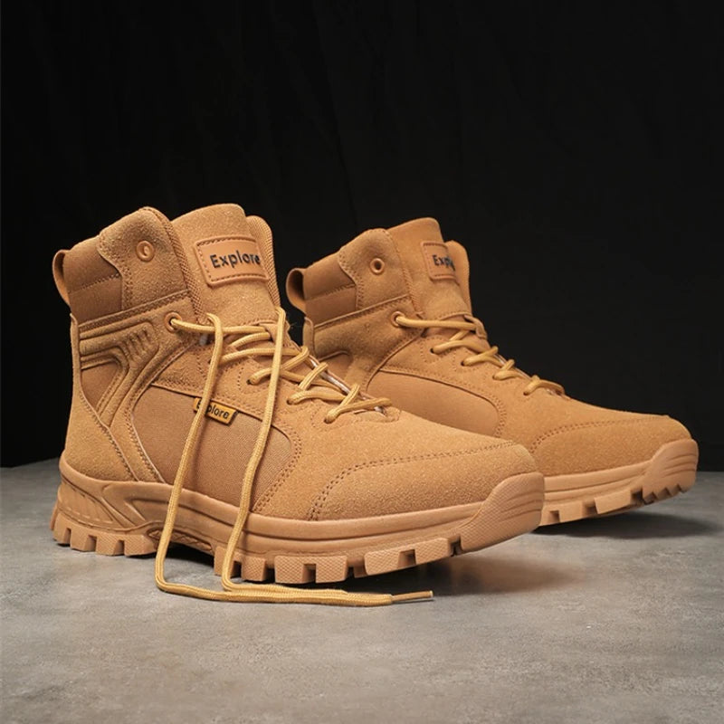 New Men's Boots Fashion Outdoor Boots Breathable Hiking Boots Summer Shoes Sneakers Lightweight Non-slip Men Desert Ankle Boots