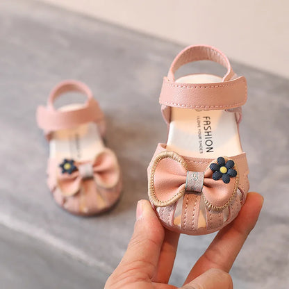 Baby Sandals Summer Girls First Walkers Toddler Beach Shoes Infant 1-2 Years Princess Sandals Breathable Shoes SXJ049