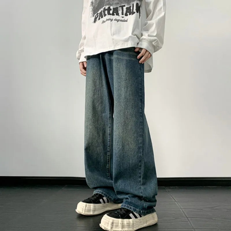Jeans men Wide Leg Jeans Male Loose Straight Denim Pants