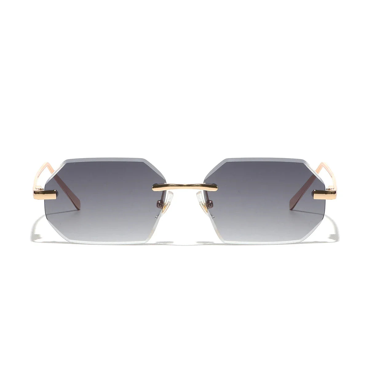 Ruiao Sunglasses Men Brand Designer Fashion Rimless Sun Glasses Shades Diamond Cut Lens Ladies Frameless Metal Eye glasses