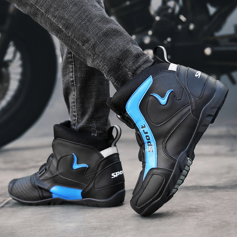 Motorcycle shoes men high top professional Riding boots Fashion outdoor plus size casual soft sole sports boots Motorcycle boots