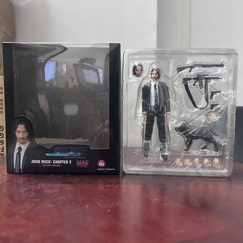 John Wick Figure Mafex 085 Collection Action Figure Model Toys Joint Movable Doll Bookshelf Ornament Christmas Present