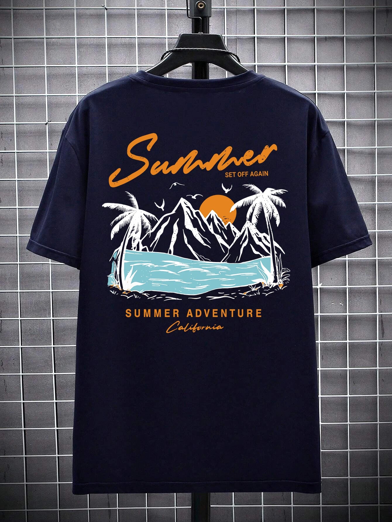 Summer Set Off Again Adventure California Mens T-Shirt Cotton Loose Tee Clothing Fashion Sweat Clothes Oversized Summer Tops