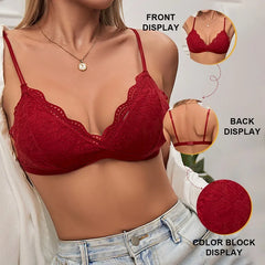 Women Lace Bra And Panties Set Floral Lace Bralette Embroidery Lace Underwear Set