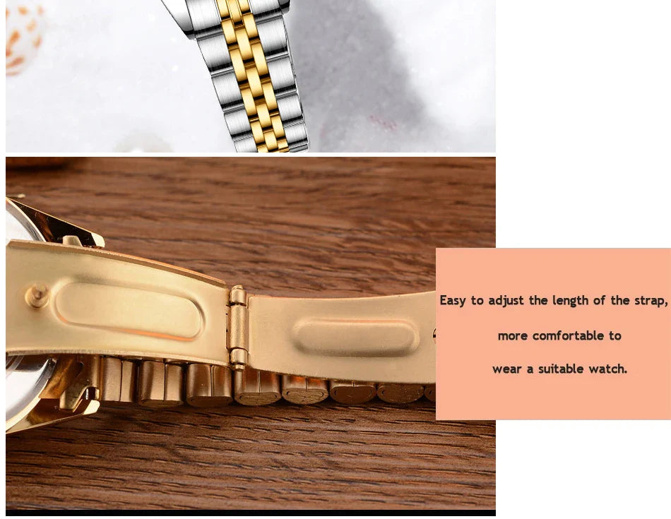 CHENXI Super Hot Sale Luxury Women's Watch Quartz Golden Stainless Steel Small Dial Charm Dress Trendy Wristwatch for Fashion La