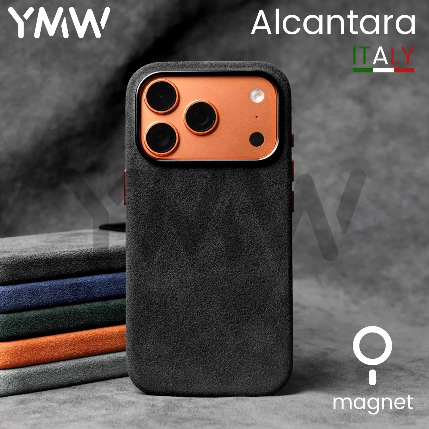 Case for iPhone 17 16 Pro Max Compatible Magsafe Business Supercar Interior Same Suede Leather Phone Cover