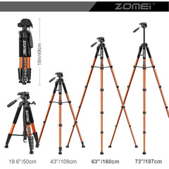 187cm/73.6in Tall Zomei Aluminum Alloy Portable Tripod for Camera DSLR Canon Nikon