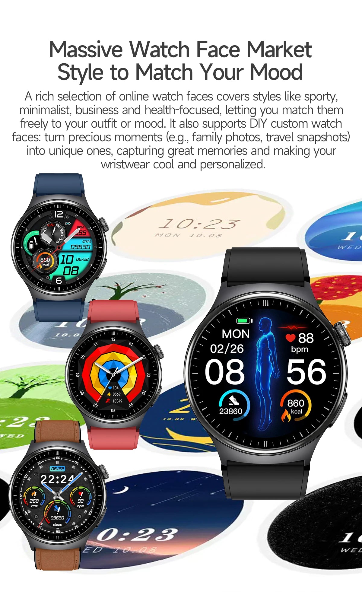 New Upgraded Health Monitoring Uric Acid Blood Pressure Blood Oxygen Heart Health Check Smart Watch ECG smart watches Man 2025