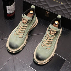 2022 New Men Military Boots Leather Waterproof Lace Up Winter Men Boots Ankle Lightweight Shoes for Men Winter Casual Non Slip