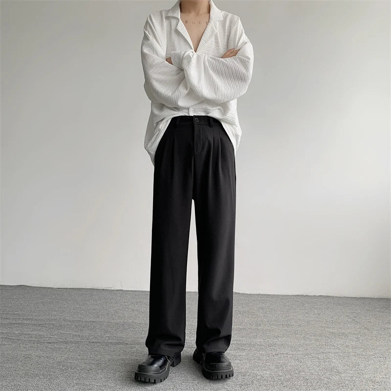 Khaki Black Suit Pants Men Fashion Social Mens Dress Pants