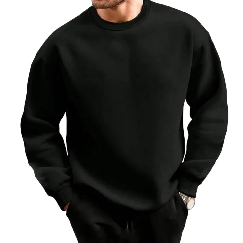 New in Mens Tracksuit Single Piece O Neck Sweatshirt Pants Casual Office Hoodies Jogging Streetwear Autumn Winter Man Clothing