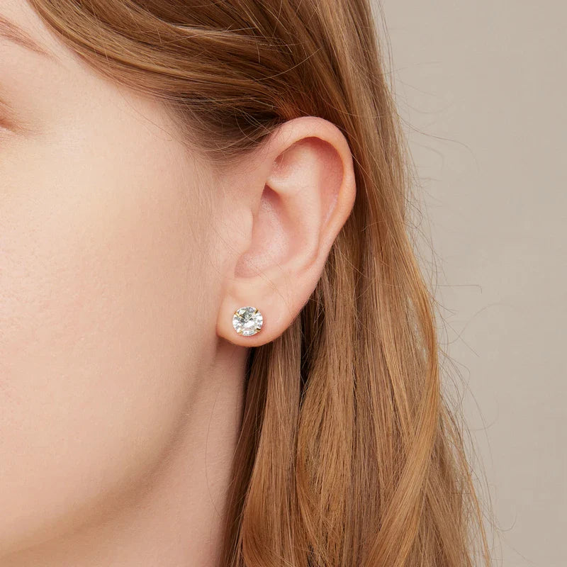 Bamoer CZ Stud Earrings 925 Sterling Silver Platinum Plated Round Cubic Zirconia Hypoallergenic Barbell Earrings 4-7mm
