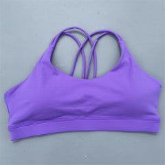 Women Cross Straps Sports Bra Gym Workout Crop Top Yoga Vest