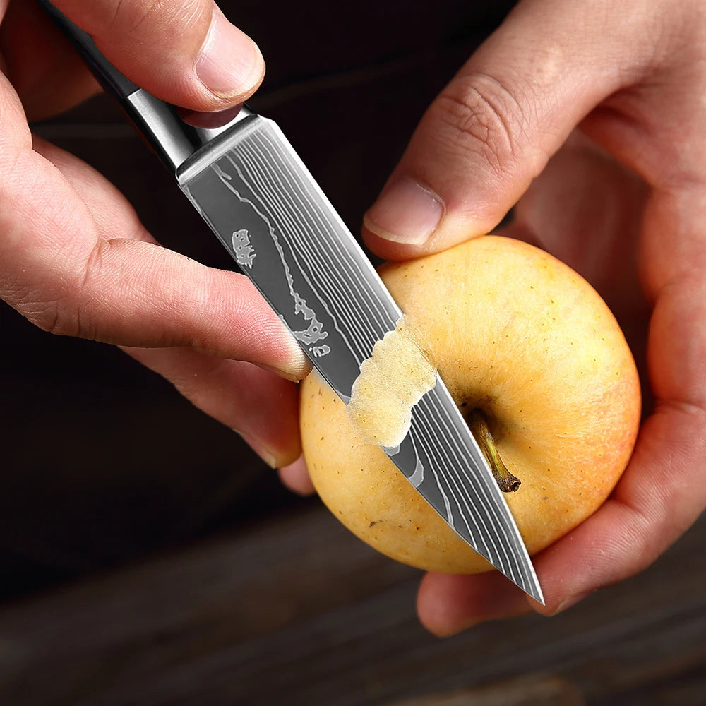 Pro Kitchen Chef Knife Super Sharp Stainless Steel Cleaver Laser Damascus