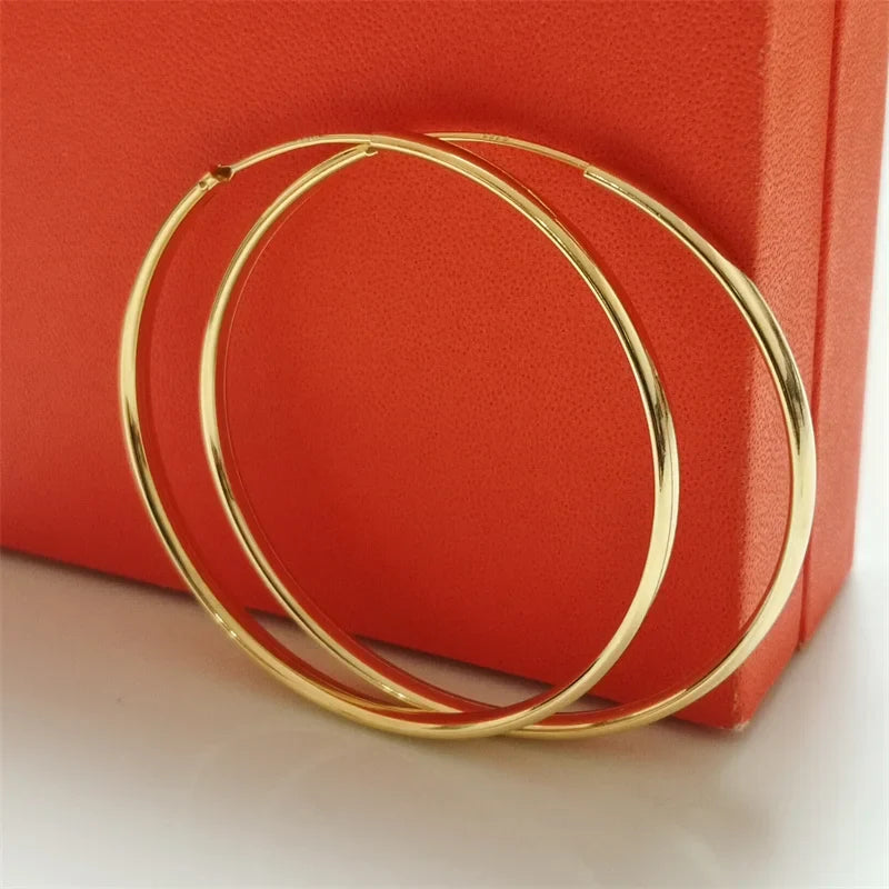 Senlissi - 925 Sterling Silver Hoop Earrings For Women 18K Gold Plated Jewelry Dazzling Women's Hoops Earrings Christmas Gifts