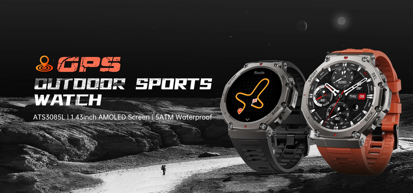 T-Rex 3 Ultra GPS Smart Watch 5 ATM Waterproof Built-in Dual-band GNSS Compass Military 170+ Sport Smartwatch Men 2025 New Watch