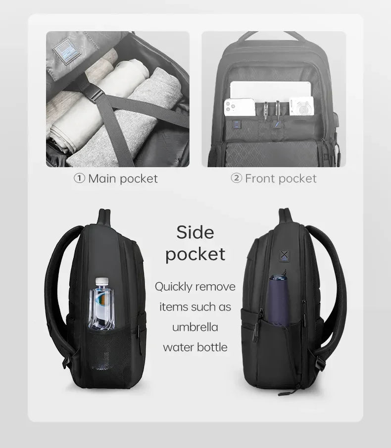 MARK RYDEN Multi Layers Men's Backpack Fits 15.6inch Laptop Water Repellent Backpacks for Students