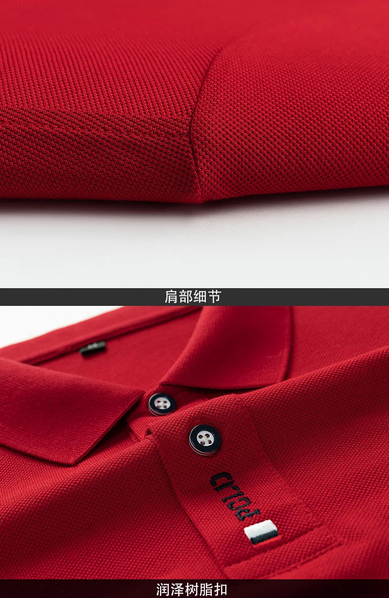Brand Embroidered Men's Pure Cotton Popsicle Cotton Short Sleeved Polo Shirt Summer New Business Casual Breathable Men's Top 4xl