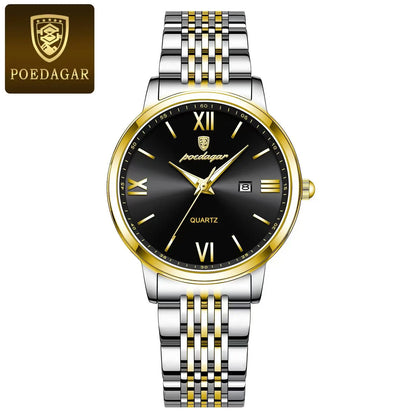 POEDAGAR New Luxury Woman Watch Waterproof Luminous Date Ladies Watch High Quality Stainless Steel Simple Women's Quartz Watches