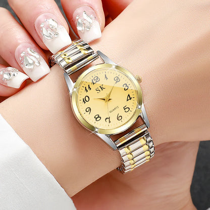 Elegant Small Dial Women Watches Fashion Elastic Strap Quartz Watch Reloj Mujer（Without Box）