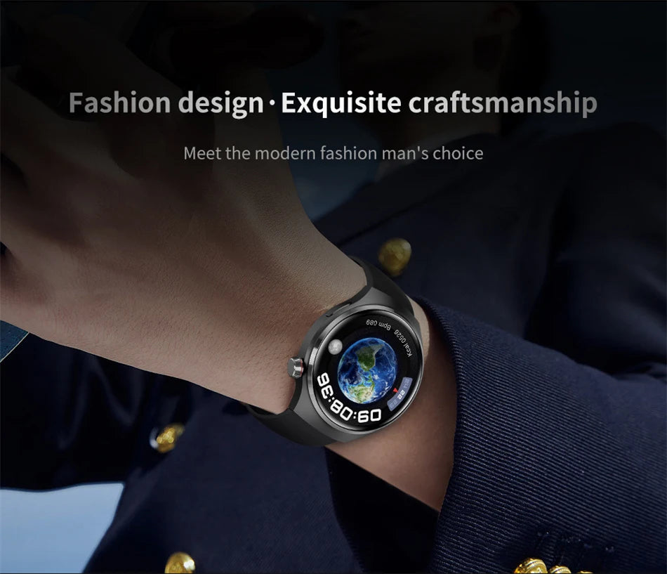 2025 New Watch 4 Pro GPS NFC Smart Watch Men 360*360 AMOLED Screen Heart Rate Bluetooth Call Waterproof Sports Man Smartwatch