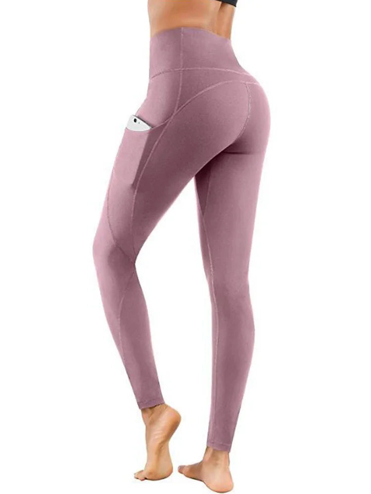 High Waist Push Up Leggins Fitness Tights Pocket Workout Leggings Women