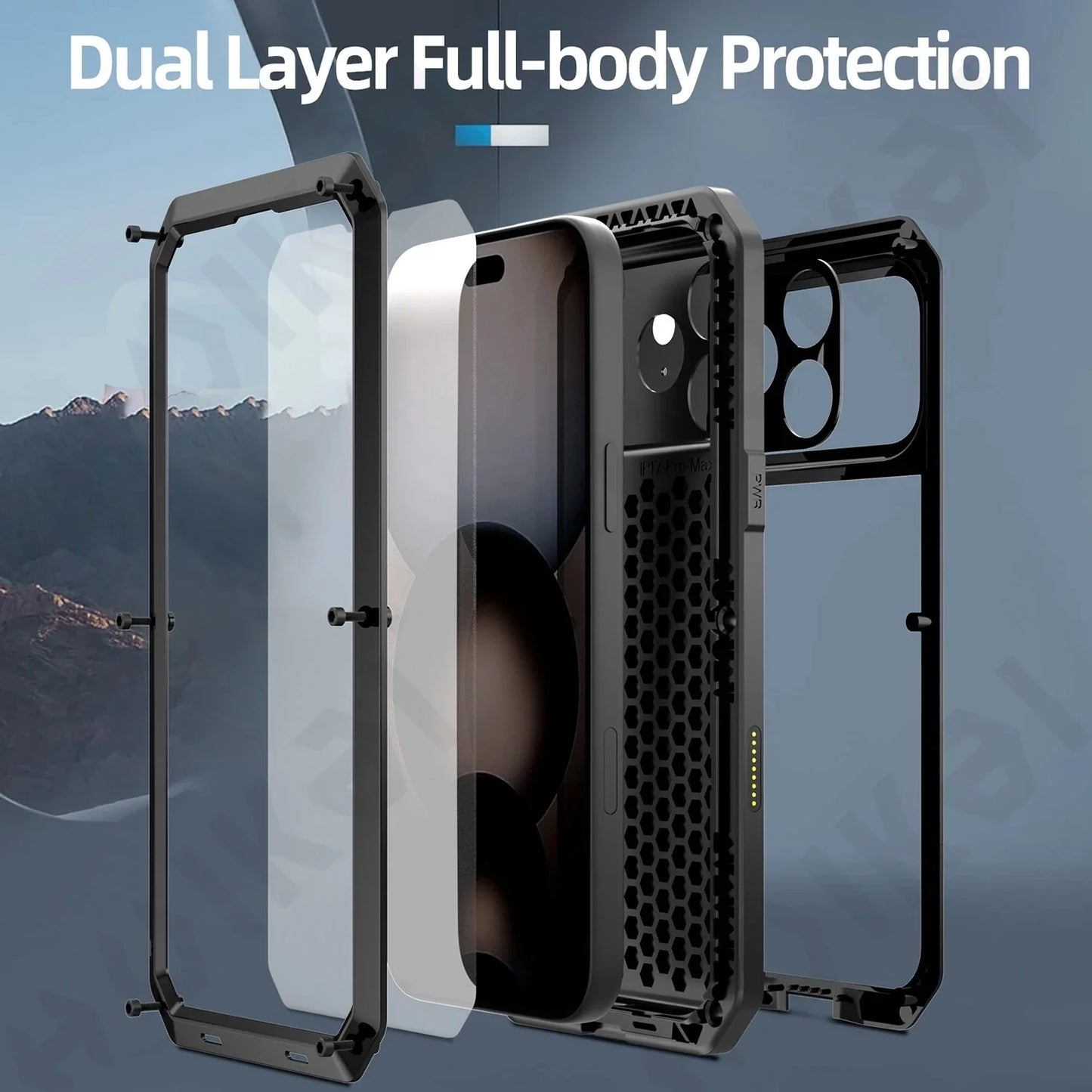 Case For iPhone 17 16 15 14 13 12 11 Pro Max XS XR 8 Plus SE Metal Heavy Duty 360 Full Body Shockproof Armour Protective Cover