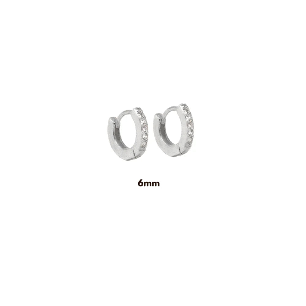 ANDYWEN 925 Sterling Silver Gold Zircon CZ 5mm 6mm 7mm 8mm To 13mm Huggies Hoops Piercing Pendiente Clips Luxury Fine Jewelry