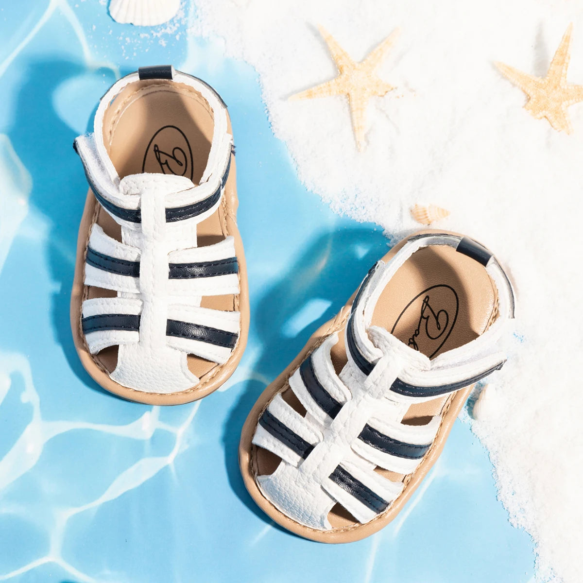 KIDSUN Baby Shoes Summer Baby Boy Girl Shoes Rubber Sole Anti-Slip First Walkers Shoes Classic Flat Toddler Beach Sandal
