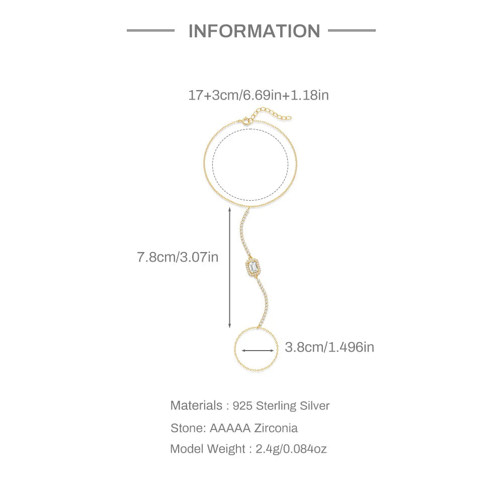 CANNER Minimalism Octagonal Star Finger Bracelet For Women 925 Sterling Silver Ins Flower Multi-layer Bracelet Fine Jewelry