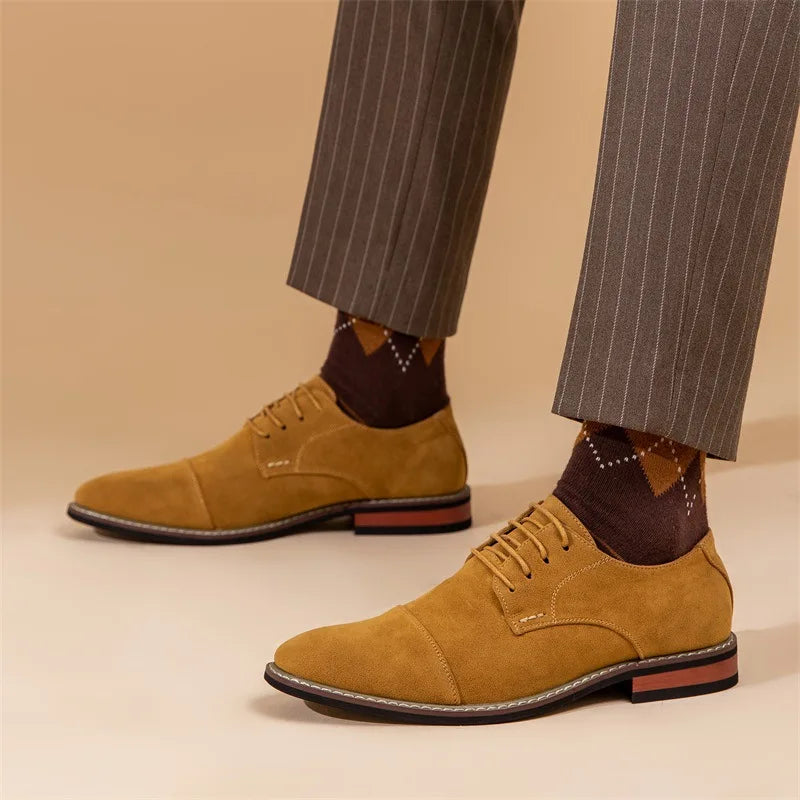 Fashion Men's Leather Shoes Classic Luxury Business Casual Formal Oxfords Shoes For Men Moccasin High Quality Suede Dress Shoes