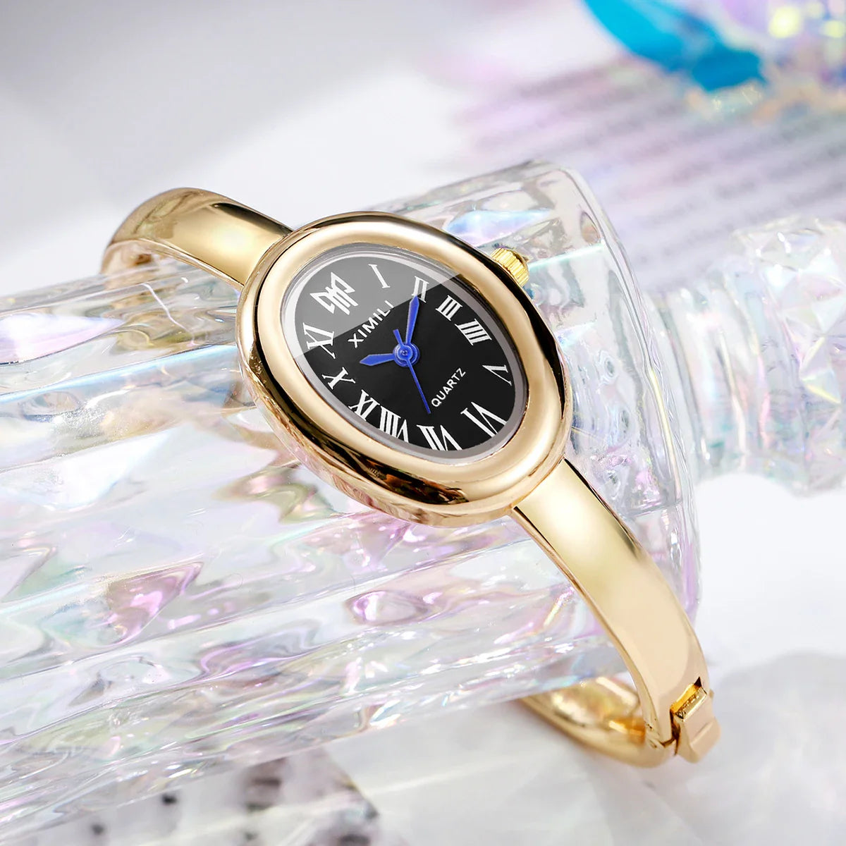 Elegant Oval Roma Dial Women Quartz Watch Fashion Bracelet Strap Ladies Wristwatch Reloj Mujer Girls Clock Gift