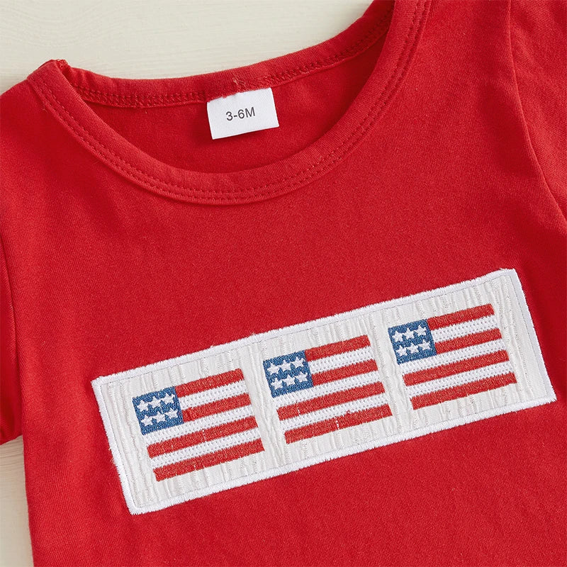 Baby Girl Boy Independence Day Clothes 4th of July Kids Outfits American Flag Summer Outfit Top Shorts 2Pcs